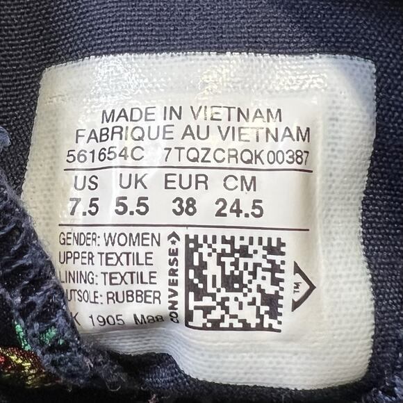 Converse Platform Hi Top Shoes Women’s Size 7.5 Blue Floral CTAS Lift Ripple - Picture 10 of 11